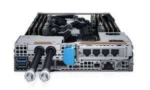 Dell EMCs HPC-Server „Poweredge C6420“ kommt mit einem für Wasserkühlung vorgesehenen Einschub. Dell EMCs HPC-Server „Poweredge C6420“ kommt mit einem für Wasserkühlung vorgesehenen Einschub.