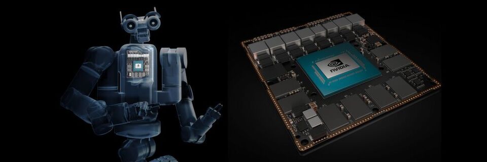 Isaac ist Nvidias Plattform für die Entwicklung autonomer Maschinen. Das Kernstück von Isaac ist der speziell für Robotik-Anwendungen entwickelte Computer Jetson Xavier. Isaac ist Nvidias Plattform für die Entwicklung autonomer Maschinen. Das Kernstück von Isaac ist der speziell für Robotik-Anwendungen entwickelte Computer Jetson Xavier.