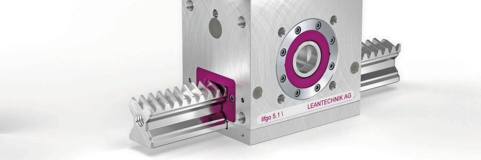 Auf der Automatica stellt Leantechnik unter anderem sein laufruhiges Zahnstangengetriebe lifgo SVZ vor. Auf der Automatica stellt Leantechnik unter anderem sein laufruhiges Zahnstangengetriebe lifgo SVZ vor.