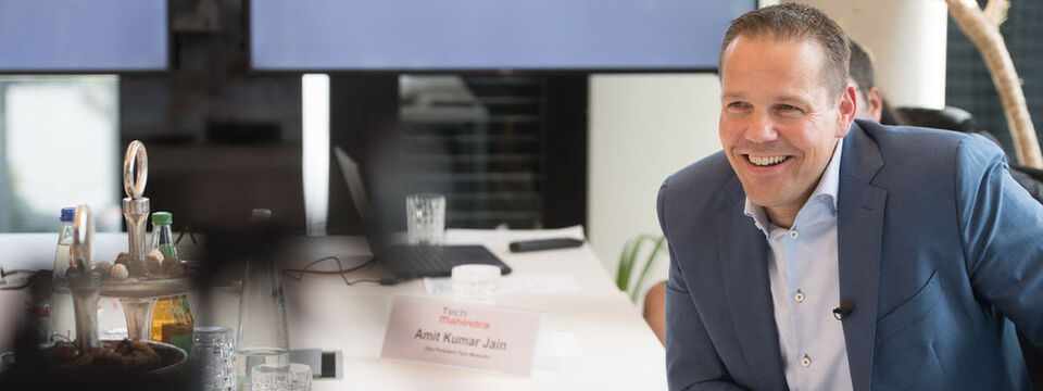 Guido Eidmann, CIO und Member of the Board Telefónica Deutschland Holding AG, bei der Eröffnung der Münchner Niederlassung von Tech Mahindra und dessen „Makers Lab“ am 20. Juni 2018. Guido Eidmann, CIO und Member of the Board Telefónica Deutschland Holding AG, bei der Eröffnung der Münchner Niederlassung von Tech Mahindra und dessen „Makers Lab“ am 20. Juni 2018.