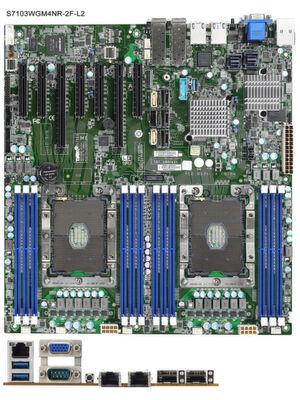 Zu sehen sind auf einzelne Motherboards, hier „Tempest CX S7103“, das Einsteigerprodukt von Tyan im Bereich HPC. Zu sehen sind auf einzelne Motherboards, hier „Tempest CX S7103“, das Einsteigerprodukt von Tyan im Bereich HPC.