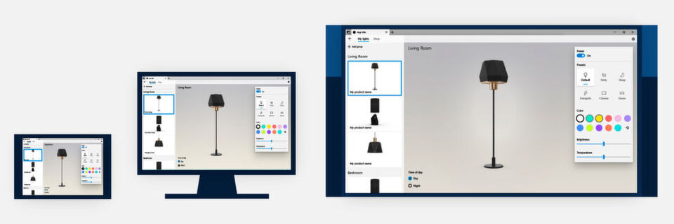 Mit der Universal Windows Platform lassen sich Apps innerhalb des Windows-10-Ökosystems unabhängig von der Art des Gerätes bereitstellen. Mit der Universal Windows Platform lassen sich Apps innerhalb des Windows-10-Ökosystems unabhängig von der Art des Gerätes bereitstellen.
