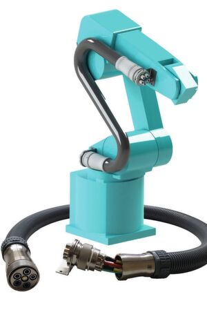 Die Multiline-E-Wechseleinheit von Eisele für Roboter ermöglicht die Montage und Demontage der kompletten Versorgungsleitungen in wenigen Minuten. Die Multiline-E-Wechseleinheit von Eisele für Roboter ermöglicht die Montage und Demontage der kompletten Versorgungsleitungen in wenigen Minuten.