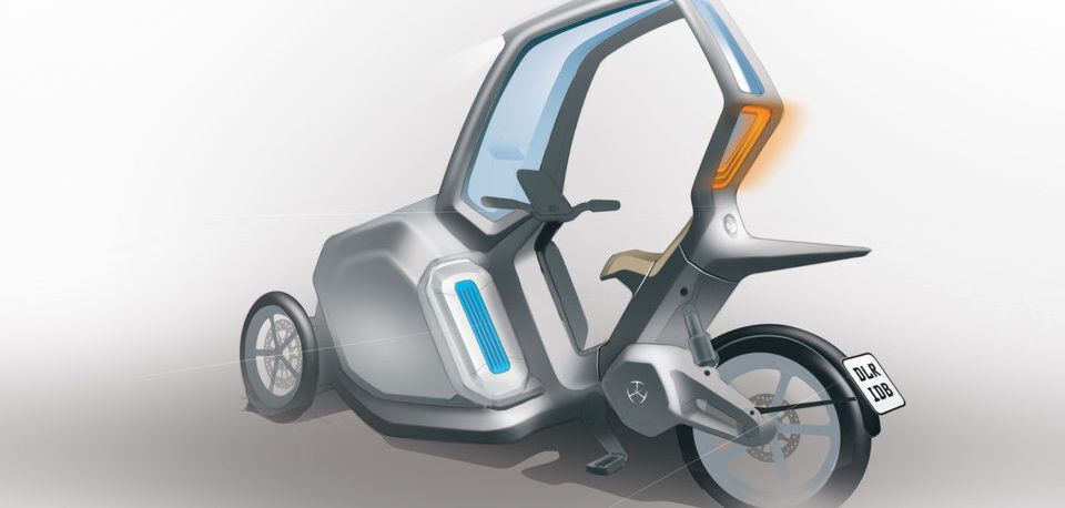 Das visualisierte Lastenrad mit dem Fuel Cell Power Pack (FCPP) links unter dem Lenkrad. Das visualisierte Lastenrad mit dem Fuel Cell Power Pack (FCPP) links unter dem Lenkrad.