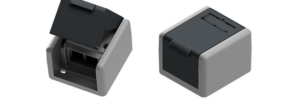 Die Dose für EasyLan-Module der Serien preLink und fixLink ermöglicht laut Hersteller eine einfache, schnelle und flexible Installation. Die Dose für EasyLan-Module der Serien preLink und fixLink ermöglicht laut Hersteller eine einfache, schnelle und flexible Installation.