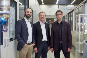 The developers of the EHLA process Thomas Schopphoven, Gerhard Maria Backes and Andres Gasser (from left to right). The developers of the EHLA process Thomas Schopphoven, Gerhard Maria Backes and Andres Gasser (from left to right).