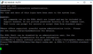 Die Aktualisierung zur Version 6.7 kann auch mit der ESXICLI über Putty erfolgen. Die Aktualisierung zur Version 6.7 kann auch mit der ESXICLI über Putty erfolgen.