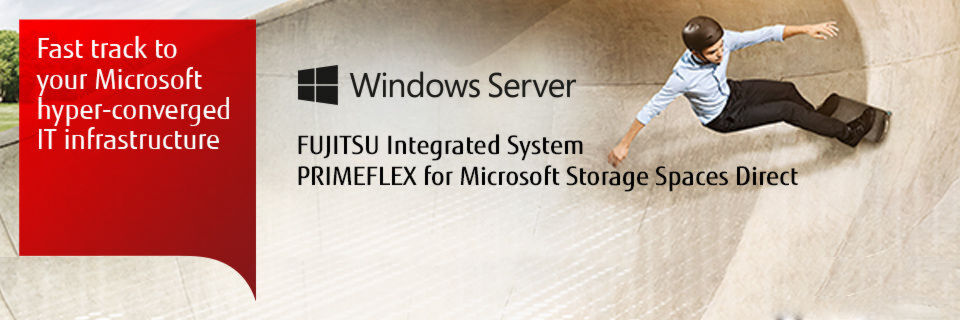 Fujitsu PRIMEFLEX for Microsoft Storage Spaces Direct ist quasi ein flexibles Rechenzentrum im Miniaturformat. Fujitsu PRIMEFLEX for Microsoft Storage Spaces Direct ist quasi ein flexibles Rechenzentrum im Miniaturformat.