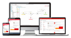 Der Workflow-Designer des Tool "Webcon BPS" erlaubt das Arbeiten mit GUIs. Der Workflow-Designer des Tool "Webcon BPS" erlaubt das Arbeiten mit GUIs.