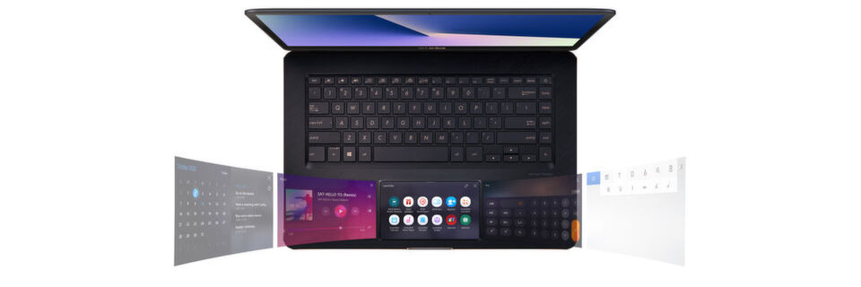 Das Touchpad des Asus Zenbook Pro 15 ist ein multifunktional nutzbarer Touchscreen. Das Touchpad des Asus Zenbook Pro 15 ist ein multifunktional nutzbarer Touchscreen.