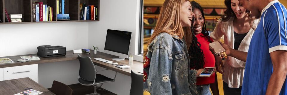 Für das Büro oder das Home Office sind die Pixma-Multifunktionsdrucker bestimmt. Der Canon Zoemini ist ein Sofortbilddrucker für unterwegs. Für das Büro oder das Home Office sind die Pixma-Multifunktionsdrucker bestimmt. Der Canon Zoemini ist ein Sofortbilddrucker für unterwegs.