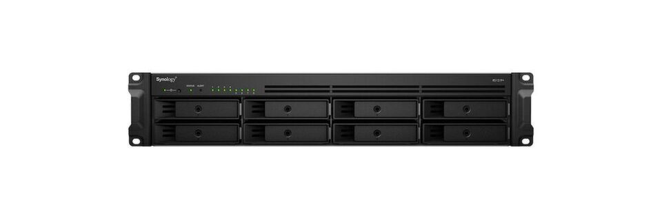 Mit seinen acht Laufwerksfächern bietet die Synology Rackstation eine Rohkapazität von bis zu 96 TB. Mit der Erweiterungseinheit RX418 sind bis zu 144 TB möglich. Mit seinen acht Laufwerksfächern bietet die Synology Rackstation eine Rohkapazität von bis zu 96 TB. Mit der Erweiterungseinheit RX418 sind bis zu 144 TB möglich.