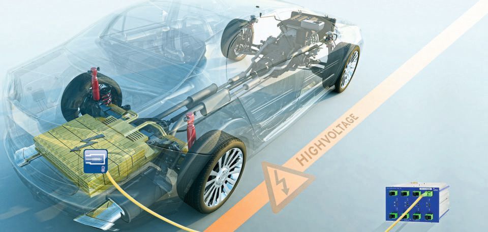 Konsequent getrennt: Die Hochvolt-Umgebung in einem Elektrofahrzeug lässt sich mit Faser-Brigg-Technik trennen. So lassen sich Temperaturen ohne zusätzliche Sicherheitsmaßnahmen und Kosten gefahrlos erfassen. Konsequent getrennt: Die Hochvolt-Umgebung in einem Elektrofahrzeug lässt sich mit Faser-Brigg-Technik trennen. So lassen sich Temperaturen ohne zusätzliche Sicherheitsmaßnahmen und Kosten gefahrlos erfassen.