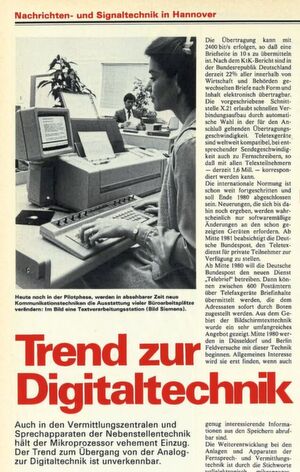 Der Trend zur Digitaltechnik beschäftigt die elektrotechnik schon seit den 1980er Jahren. Der Trend zur Digitaltechnik beschäftigt die elektrotechnik schon seit den 1980er Jahren.