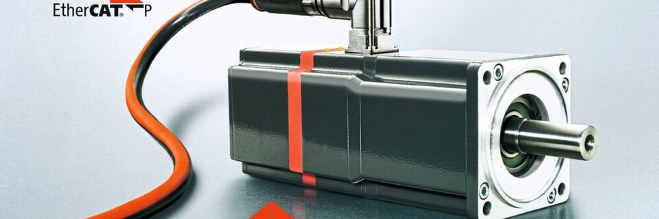 Der dezentrale Servoantrieb AMP80xx integriert die Leistungselektronik platzsparend am hinteren Ende der Motorwelle und wird über die Einkabellösung EtherCAT P mit Leistung und Daten versorgt. Der dezentrale Servoantrieb AMP80xx integriert die Leistungselektronik platzsparend am hinteren Ende der Motorwelle und wird über die Einkabellösung EtherCAT P mit Leistung und Daten versorgt.