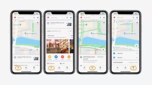 Die neue Zusatzleiste in Google Maps unter iOS. Die neue Zusatzleiste in Google Maps unter iOS.