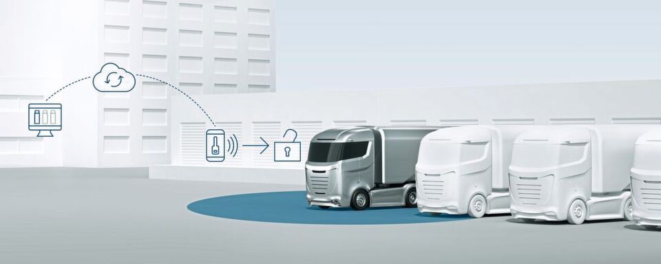 Bosch will den schlüssellosen Zugang zu Lkw per Smartphone ermöglichen. Bosch will den schlüssellosen Zugang zu Lkw per Smartphone ermöglichen.