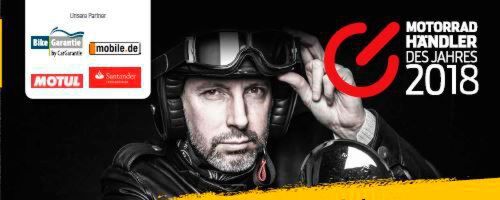 Jetzt bewerben beim Award „Motorradhändler des Jahres“ 2018. Jetzt bewerben beim Award „Motorradhändler des Jahres“ 2018.