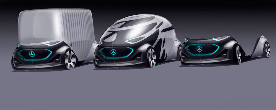 Das Mobilitätskonzept Vision Urbanetic von Mercedes-Benz Vans ist gleichzeitig „People-Mover“ und Cargo-Van in einem Fahrzeug. Das Mobilitätskonzept Vision Urbanetic von Mercedes-Benz Vans ist gleichzeitig „People-Mover“ und Cargo-Van in einem Fahrzeug.