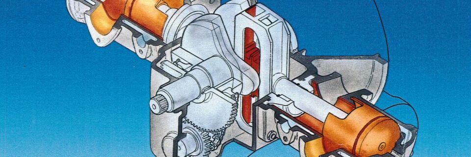 Konstruktion und Ausführung des Ficht-Kurbelschlaufen-Motors FK 366 mit gegenlaufenden Massenausgleich; Verwendung: Antrieb, Stromaggregat, Versuchsmotor für Keramikteile Konstruktion und Ausführung des Ficht-Kurbelschlaufen-Motors FK 366 mit gegenlaufenden Massenausgleich; Verwendung: Antrieb, Stromaggregat, Versuchsmotor für Keramikteile
