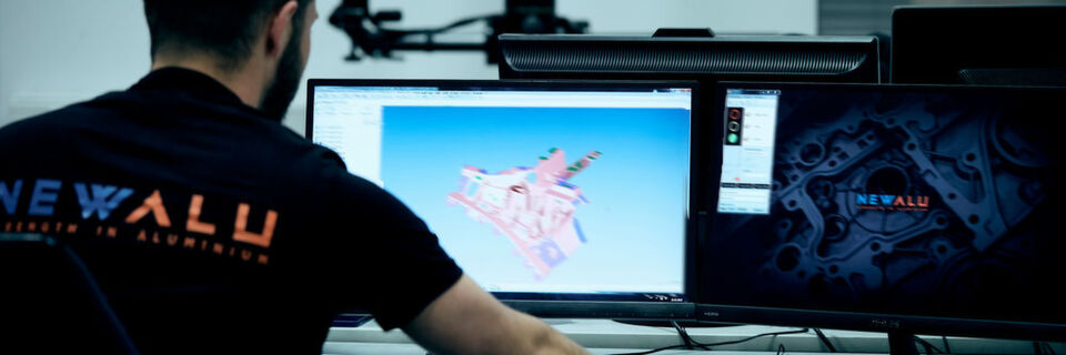 Gestellentwicklung in der 3D-Simulation. Gestellentwicklung in der 3D-Simulation.