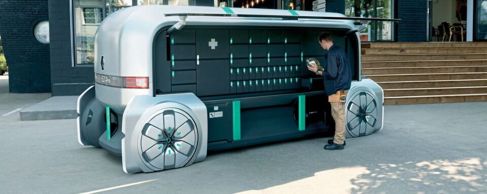 EZ-Pro heißt ein Renault-Konzeptfahrzeug, das auf der IAA Nutzfahrzeuge seine Premiere feiert. EZ-Pro heißt ein Renault-Konzeptfahrzeug, das auf der IAA Nutzfahrzeuge seine Premiere feiert.