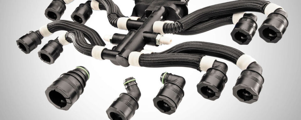 Das flexible System für das Batterie-Thermomanagement von Fränkische Industrial Pipes dient dazu, die Temperatur der Batterie von Hybrid- und Elektrofahrzeugen zu regeln. Das flexible System für das Batterie-Thermomanagement von Fränkische Industrial Pipes dient dazu, die Temperatur der Batterie von Hybrid- und Elektrofahrzeugen zu regeln.