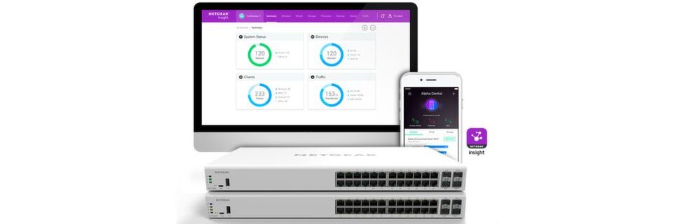 Netgears Cloud-Management-Lösung Insight Pro deckt derzeit Switches, WLAN-Access-Points, Netzwerkspeicher und VPN-Router ab. Netgears Cloud-Management-Lösung Insight Pro deckt derzeit Switches, WLAN-Access-Points, Netzwerkspeicher und VPN-Router ab.