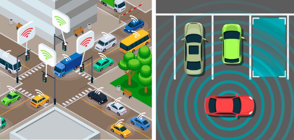 Intelligente Transportsysteme helfen den „Gesundheitszustand“ der Stadt im Blich zu behalten, indem Straßenkreuzungen überwacht und freie Parkplätze detektiert werden. Intelligente Transportsysteme helfen den „Gesundheitszustand“ der Stadt im Blich zu behalten, indem Straßenkreuzungen überwacht und freie Parkplätze detektiert werden.