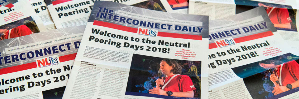 Die Bilanz der zweitägigen Neutral Peering Days 2018: 22 Sponsoren, 34 Sprecher, 450 Besucher. Die Bilanz der zweitägigen Neutral Peering Days 2018: 22 Sponsoren, 34 Sprecher, 450 Besucher.