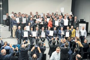 On the evening of the first day of the trade show, the magazines Blechnet and MM Maschinenmarkt presented this year's “Award at Euroblech” at a ceremony. The picture shows the winners and the shortlist candidates. On the evening of the first day of the trade show, the magazines Blechnet and MM Maschinenmarkt presented this year's “Award at Euroblech” at a ceremony. The picture shows the winners and the shortlist candidates.
