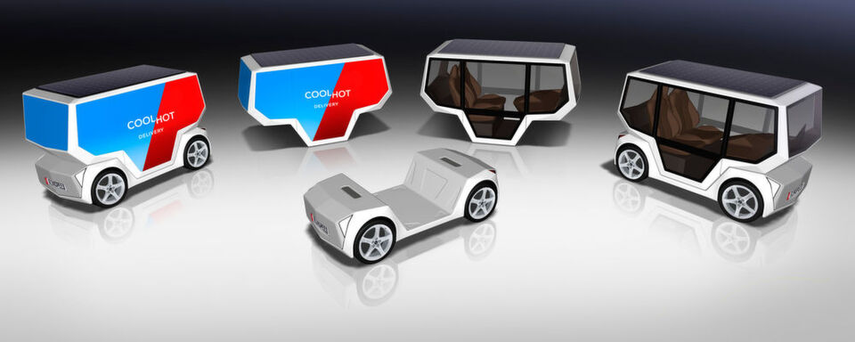 Rinspeed zeigt den „Microsnap“ für die letzte Meile und Schnellzustellungen. Rinspeed zeigt den „Microsnap“ für die letzte Meile und Schnellzustellungen.