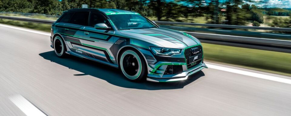 Der Prototyp Abt Audi RS 6-E hat eine Systemleistung von 1.018 PS und 1.291 Newtonmetern. Der Prototyp Abt Audi RS 6-E hat eine Systemleistung von 1.018 PS und 1.291 Newtonmetern.