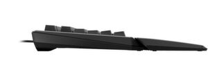 Die Cherry-Tastatur ist in drei Stufen höhenverstellbar. Die Handballenablage gehört zum Lieferumfang. Die Cherry-Tastatur ist in drei Stufen höhenverstellbar. Die Handballenablage gehört zum Lieferumfang.