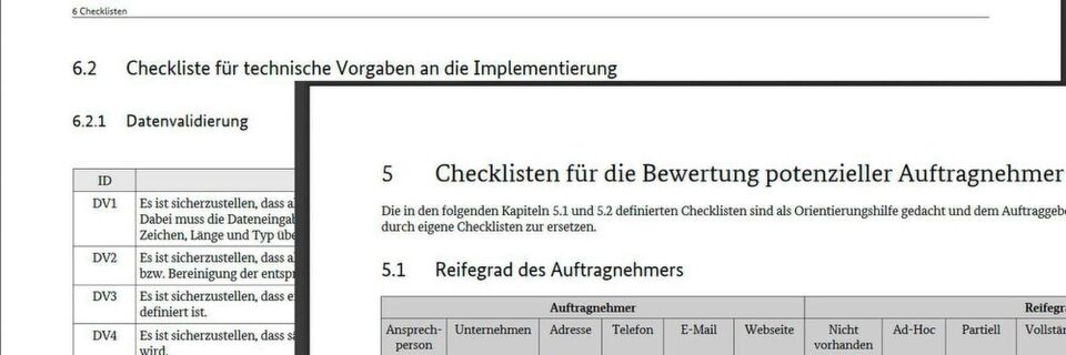 Ausführliche Checklisten für Auftraggeber und -nehmer helfen bei der Umsetzung eines SSDL ganz praktisch. Ausführliche Checklisten für Auftraggeber und -nehmer helfen bei der Umsetzung eines SSDL ganz praktisch.