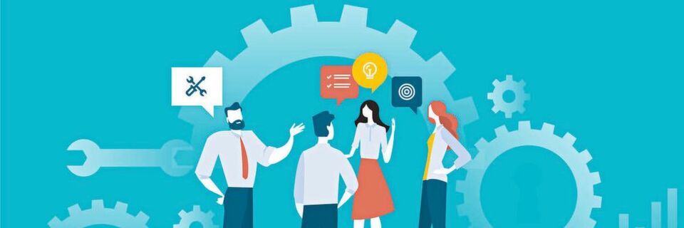 Bei DevOps sind Softwareentwicklung und IT-Betrieb zwar die Hauptakteure, doch auch andere Mitarbeiter können mit ihrem Fachwissen das Team unterstützen. Bei DevOps sind Softwareentwicklung und IT-Betrieb zwar die Hauptakteure, doch auch andere Mitarbeiter können mit ihrem Fachwissen das Team unterstützen.