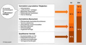 Abbildung 5: Tätigkeiten eines Vertriebsbeauftragten im Software- und Beratungsbereich Abbildung 5: Tätigkeiten eines Vertriebsbeauftragten im Software- und Beratungsbereich
