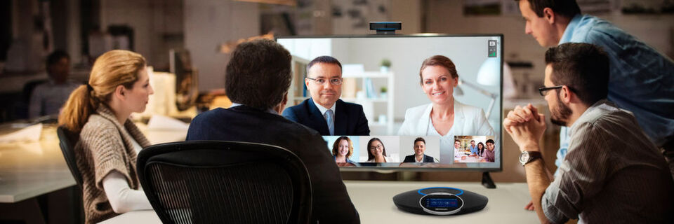 Moderne Videokonferenz-Tools sollten mit bestehenden Video-Endpunkten einschließlich Laptops, mobilen Geräten und Raumsystemen kompatibel sein. Moderne Videokonferenz-Tools sollten mit bestehenden Video-Endpunkten einschließlich Laptops, mobilen Geräten und Raumsystemen kompatibel sein.