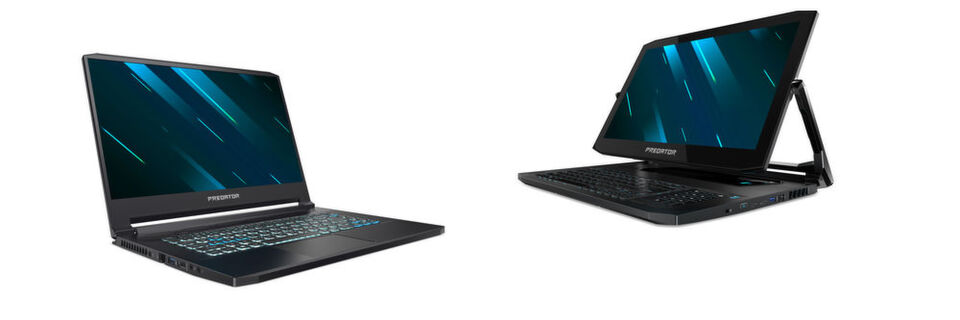 Flache Gaming-Notebooks mit hochklassiger Hardware: Acer Predator Triton 500 und Triton 900 mit Nvidia-RTX-2080-Grafikkarten. Das Triton 900 ist sogar ein Convertible. Flache Gaming-Notebooks mit hochklassiger Hardware: Acer Predator Triton 500 und Triton 900 mit Nvidia-RTX-2080-Grafikkarten. Das Triton 900 ist sogar ein Convertible.