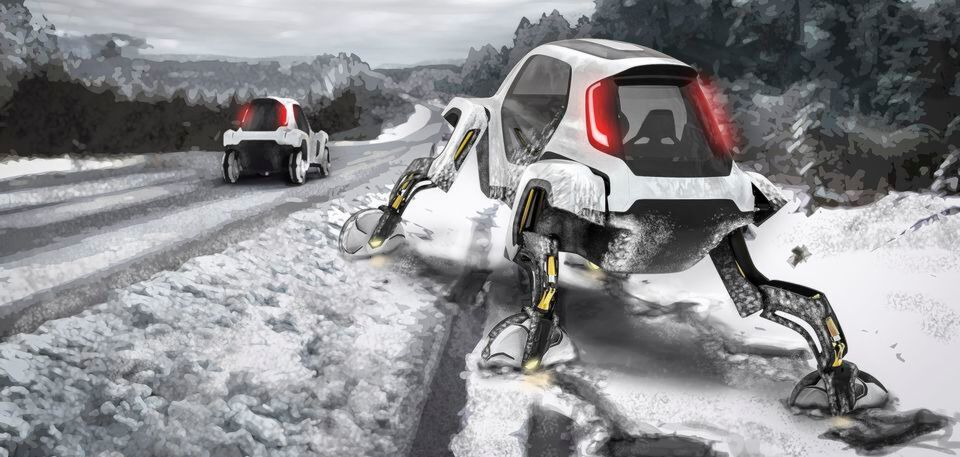 Ultimate Mobility Vehicle (UMV): Der Prototyp „Elevate“ Walking Car ist für den Einsatz in unzugänglichen Gebieten vorgesehen, das der Elevate mit seinen vier beweglichen Beinen durchqueren können soll. Ultimate Mobility Vehicle (UMV): Der Prototyp „Elevate“ Walking Car ist für den Einsatz in unzugänglichen Gebieten vorgesehen, das der Elevate mit seinen vier beweglichen Beinen durchqueren können soll.