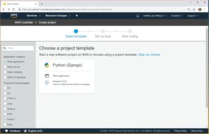 Als Projektvorlage verwenden das Projekt-Template „Python (Django)“ Als Projektvorlage verwenden das Projekt-Template „Python (Django)“