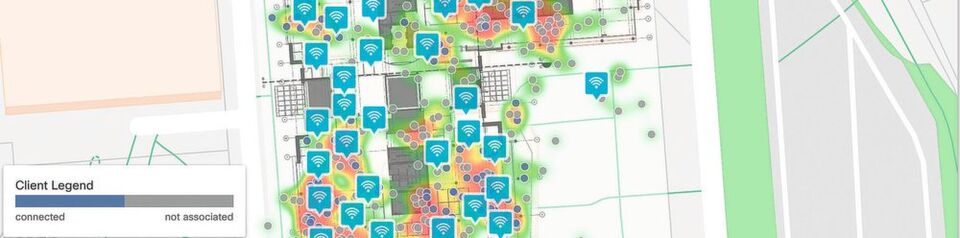 Eine Heatmap zeigt auf, wie es um die WLAN-Abdeckung bestellt ist. Eine Heatmap zeigt auf, wie es um die WLAN-Abdeckung bestellt ist.