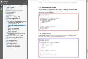 Der Aufbau des Coding-Standards ist immer gleich und mit konkreten Code-Beispielen versehen. Der Aufbau des Coding-Standards ist immer gleich und mit konkreten Code-Beispielen versehen.