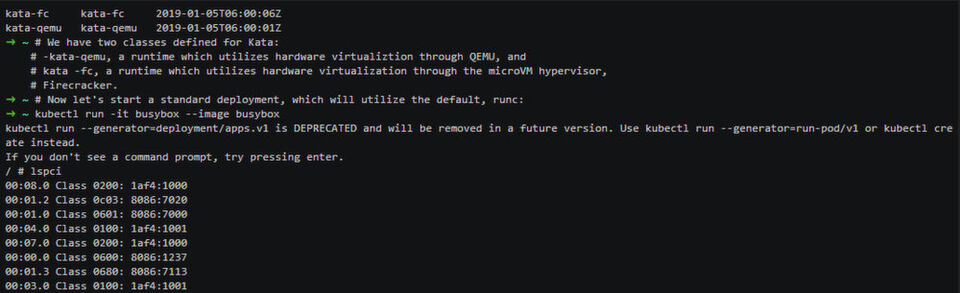 Die Version 1.5 von Kata Containers unterstützt nun den AWS-Hypervisor „Firecracker“; dazu gibt es ein Video: https://asciinema.org/a/219790 Die Version 1.5 von Kata Containers unterstützt nun den AWS-Hypervisor „Firecracker“; dazu gibt es ein Video: https://asciinema.org/a/219790