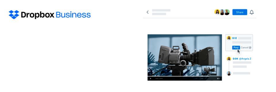 Dropbox kombiniert Voransichten mit zeitbasierten Kommentaren. Dropbox kombiniert Voransichten mit zeitbasierten Kommentaren.