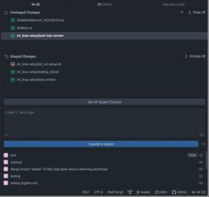 Die git-Integration funktioniert, einige Tools müssen aber nachgerüstet werden. Die git-Integration funktioniert, einige Tools müssen aber nachgerüstet werden.