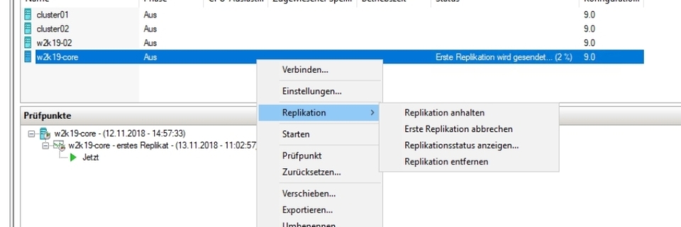 Hyper-V-Replikation in Windows Server 2019 Hyper-V-Replikation in Windows Server 2019