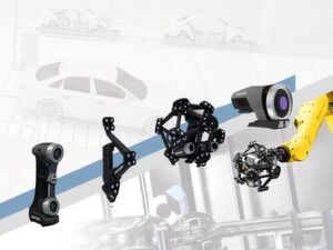 Creaform’s Metrascan 3D-R provides a robotic measurement solution that seamlessly integrates with production automation processes. A robot-mounted 3D scanner performs fast, high-precision automatic inspections on complex surfaces. The automated measuring system is available as a turnkey or customized solution and can be installed next to the production line. Creaform’s Metrascan 3D-R provides a robotic measurement solution that seamlessly integrates with production automation processes. A robot-mounted 3D scanner performs fast, high-precision automatic inspections on complex surfaces. The automated measuring system is available as a turnkey or customized solution and can be installed next to the production line.