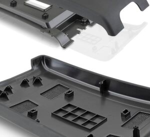 Krauss-Maffei demonstriert auf der JEC World 2019 (Halle 6, Stand R28) unter anderem anhand dieser Funktions- und Sichtbauteile für den Kfz-Bereich, wie man Compositekomponenten produktiv und wirtschaftlich im One-shot-Verfahren mit partiellen Verstärkungsstrukturen ausstatten kann... Krauss-Maffei demonstriert auf der JEC World 2019 (Halle 6, Stand R28) unter anderem anhand dieser Funktions- und Sichtbauteile für den Kfz-Bereich, wie man Compositekomponenten produktiv und wirtschaftlich im One-shot-Verfahren mit partiellen Verstärkungsstrukturen ausstatten kann...