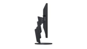 Der ungewöhnliche Standfuß des Flexscan EV2457 erlaubt eine Höhenverstellung um 156,8 mm bis auf Schreibtischniveau. Der ungewöhnliche Standfuß des Flexscan EV2457 erlaubt eine Höhenverstellung um 156,8 mm bis auf Schreibtischniveau.